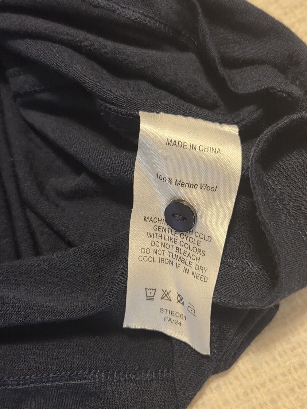 Quince Men's Polo XL Navy Blue Merino Wool Solid - Picture 5 of 11